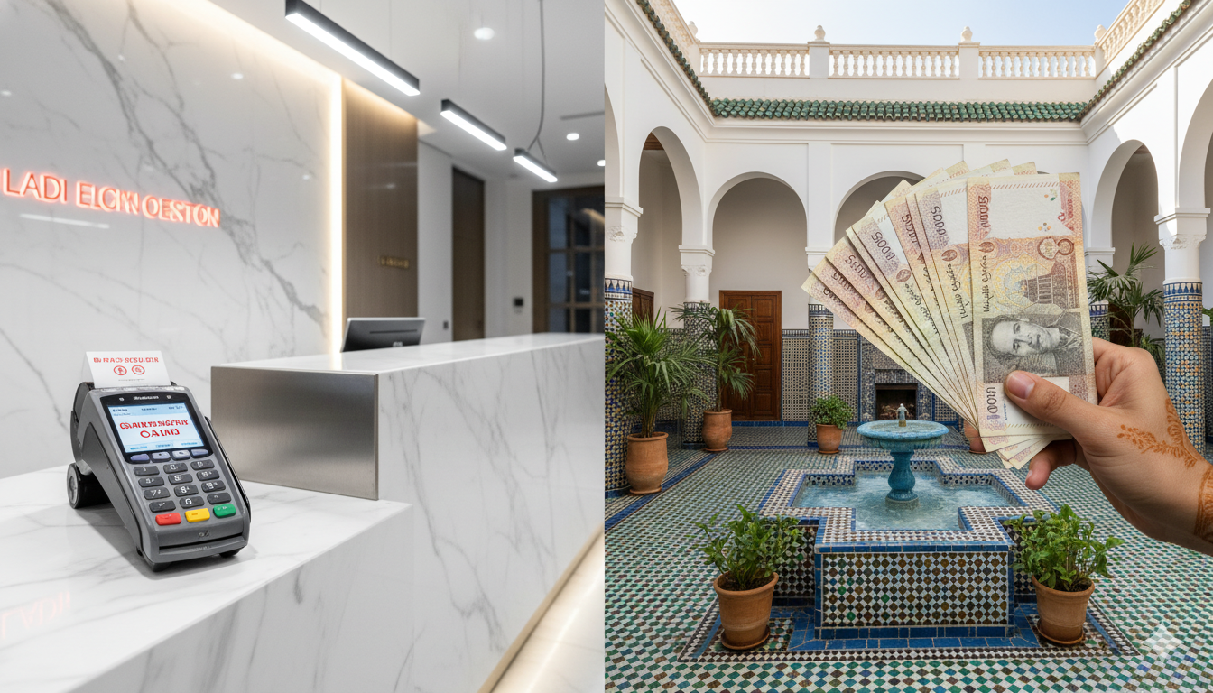 Terminal de paiement DCC dans un hôtel au Maroc